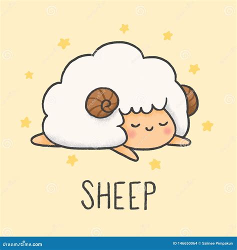 Cute Sheep Drawing Character Vector Illustration | CartoonDealer.com #92912790