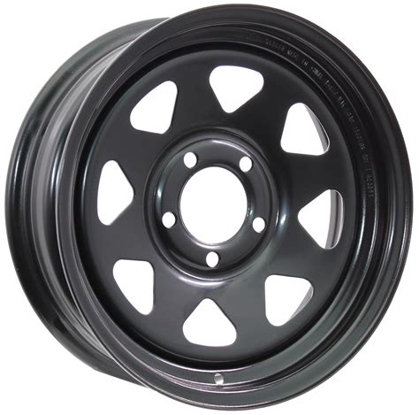 15x5 5-4.5 Black Spoke Steel Trailer Wheel | Trailer. Set. Go!