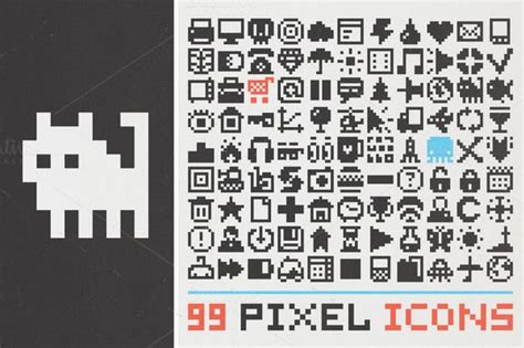 99 pixel art icons (set #1) | Pixel art, Art icon, Icon set