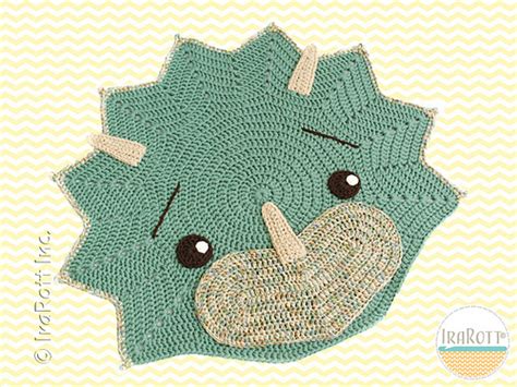 Ravelry: Tops The Triceratops Dinosaur Rug pattern by Ira Rott