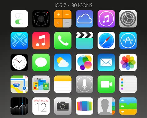 iOS 7 - 30 Icons (png+ico) by Evonyx3 on DeviantArt