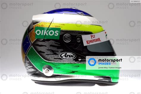 The helmet of Giancarlo Fisichella (ITA) Force India F1. Force India F1 ...