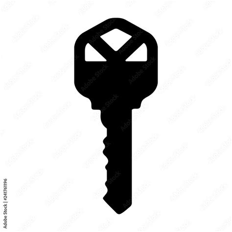 Key Silhouette - Black and white silhouette of key Stock Vector | Adobe ...