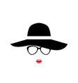 Portrait lady in stylish hat and glasses women Vector Image
