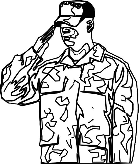 Soldier Saluting Drawing | Free download on ClipArtMag