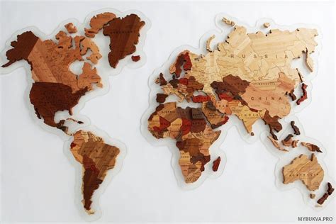 Wooden World Map. English language. | Wood world map, World map, Map wall decor