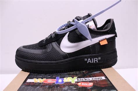 Nike Air Force 1 x Off White AF1 Black Gray Virgil Sneakers Men's 4-7 ...