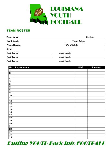 Football Roster Template: Complete with ease | airSlate SignNow