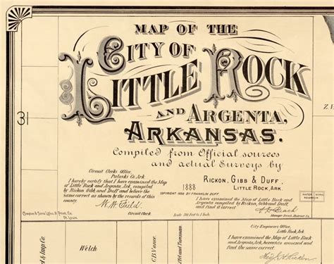 Old Map of Little Rock Arkansas 1882 Vintage Map | Old map, Vintage map ...