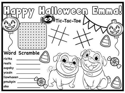 Customized Disney Puppy Dog Pals Halloween Coloring Page | Etsy