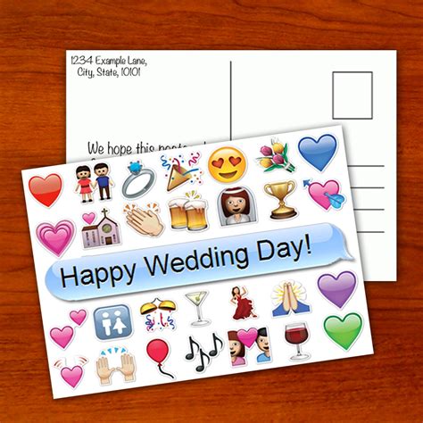 Wedding Emoji Postcard 2 by ohlookitsartsy on Etsy