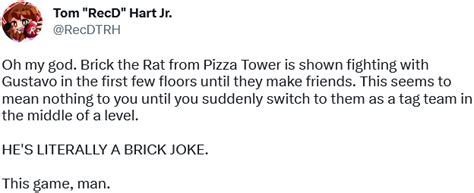 A brick joke | Pizza Tower | Know Your Meme