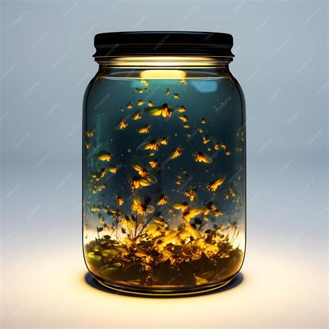 Premium AI Image | fireflies in a jar Jar