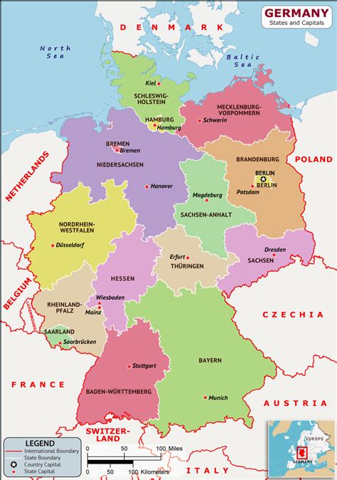 Germany States and Capitals List and Map | List of States and Capitals in Germany