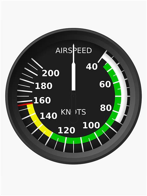 "Airspeed Indicator" Sticker for Sale by dtalisveiber | Redbubble