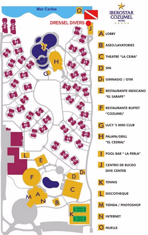 Resort Map | Iberostar Cozumel | Cozumel, Mexico