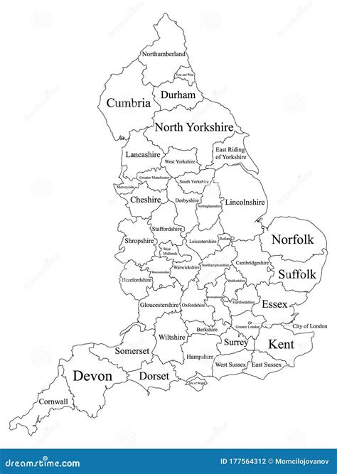 England Counties Vector Map | CartoonDealer.com #75906000