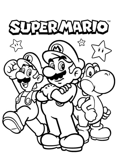 Coloring Super Mario Bros Coloring Pages Mario Luigi Yoshi Prismacolor ...