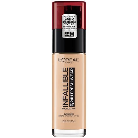 L'Oreal Paris Infallible Fresh Wear 24 Hr Liquid Foundation Makeup, 440 ...