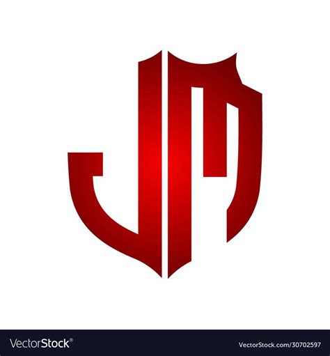 JM Logo Shield style Monogram design template with red colors on white background. Download a ...