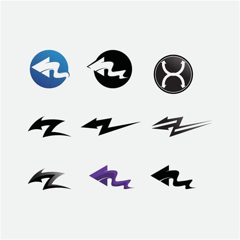 arrow and shape logo icon vector design set play speed 4497024 Vector Art at Vecteezy