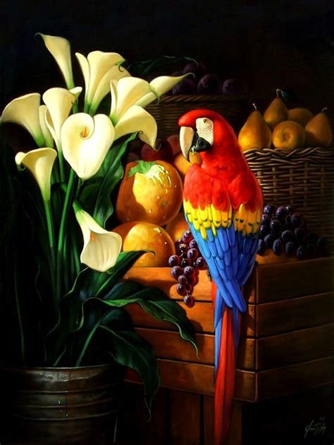 Parrot Painting, Birds Painting, Abstract Painting, Oil Painting, Image ...