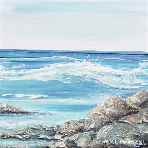 ORIGINAL Art Abstract Painting Coastal Ocean La Jolla Waves Rocks Home – Contemporary Art by ...