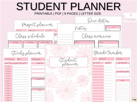 Student Planner Academic Planner College Student Planner | Etsy