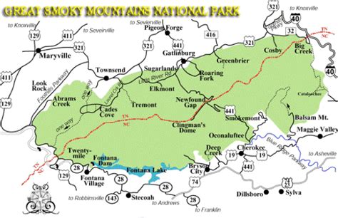 Great Smoky Mountains National Park trail map