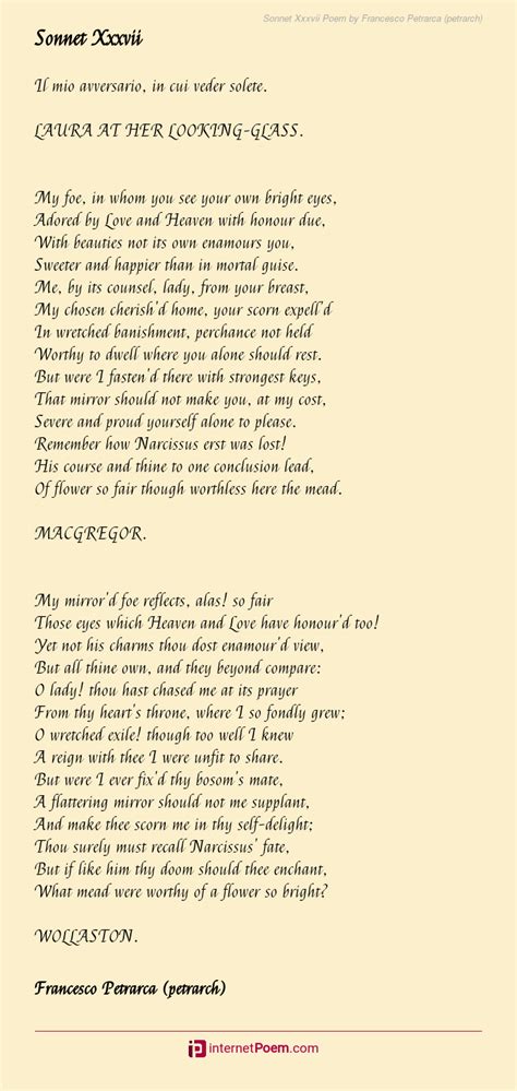 Sonnet Xxxvii Poem by Francesco Petrarca (petrarch)