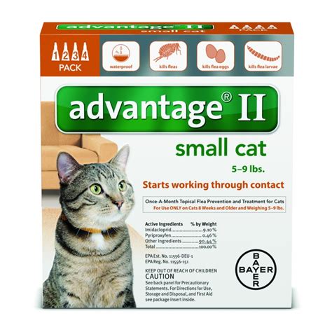 Advantage II for Small Cats (5 - 9 lbs, 4 Month Supply)