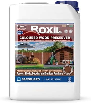 Roxil Wood Waterproofing Liquid (5L Clear) Wood Preserver Outdoor, wood ...