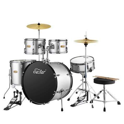 Buy Drum Set Eastar 22 inch for Adults, 5 Piece Full Size Drum Kit Junior Beginner with Pedal ...