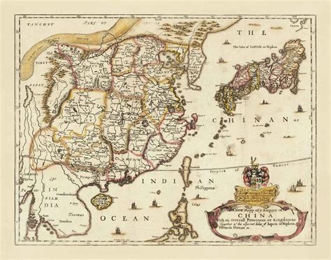 Old Map of China and East Asia 1669 by Blome Great Wall - Etsy