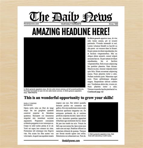 7 Newspaper Style Templates | Newspaper template, Newspaper template design, Blank newspaper