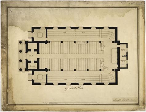 Designs for a church (Design A) with tetrastyle Ionic portico and ...