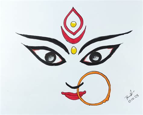 Maa Durga Face Drawing Step by step || Durga Thakur Easy Drawing || Maa Kali Drawing + Video