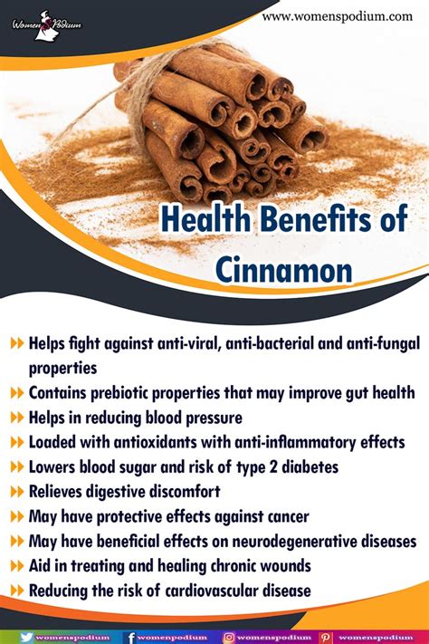 Health Benefits of Cinnamon | Cinnamon health benefits, Cinnamon ...