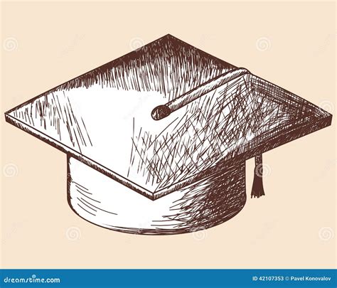 Graduation Cap Sketch Stock Vector - Image: 42107353