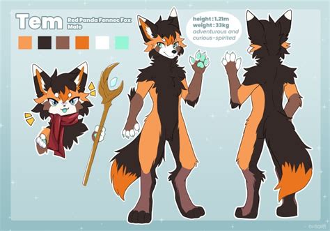 Draw a ref sheet of your furry fursona character by Eunalis | Fiverr