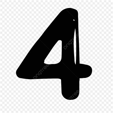 Number 4 Clipart Black And White