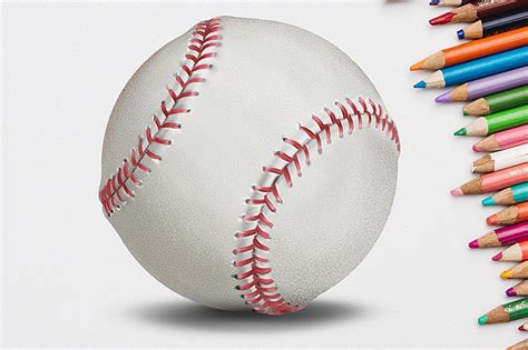 How to Draw a Baseball - A Realistic Baseball Drawing