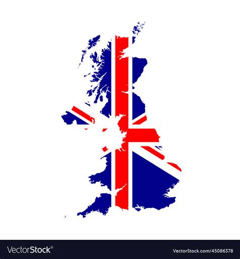 United kingdom flag in uk map Royalty Free Vector Image