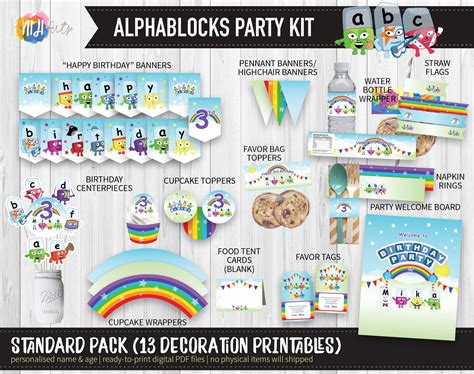 DIGITAL Printable: AlphaBlocks Inspired Birthday Party Kit | Etsy