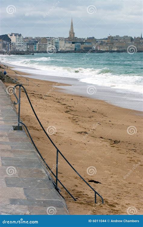 St Malo Beach and town stock photo. Image of esplanade - 6011044