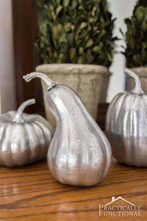 DIY Faux Mercury Glass Pumpkins (with foam pumpkins!)