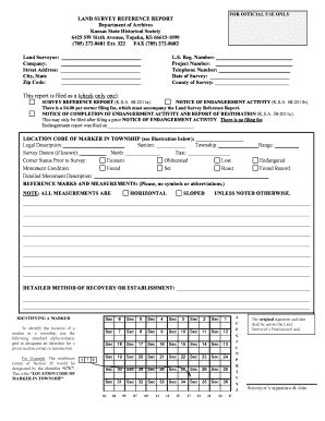 2008 Form KS Land Survey Reference Report Fill Online, Printable, Fillable, Blank - pdfFiller