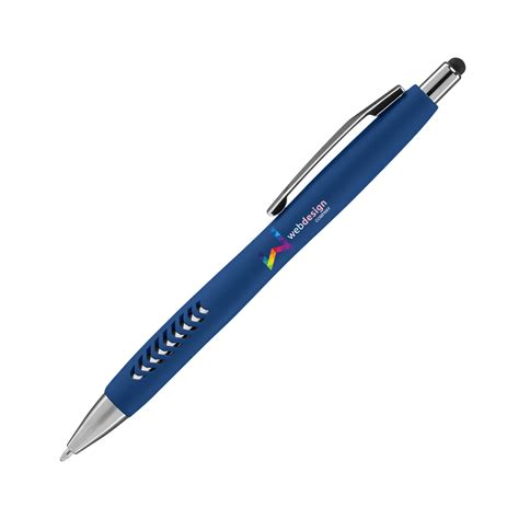 Promotional Full Colour Inkjet Soft Touch Basilia Pen with Stylus Top ...