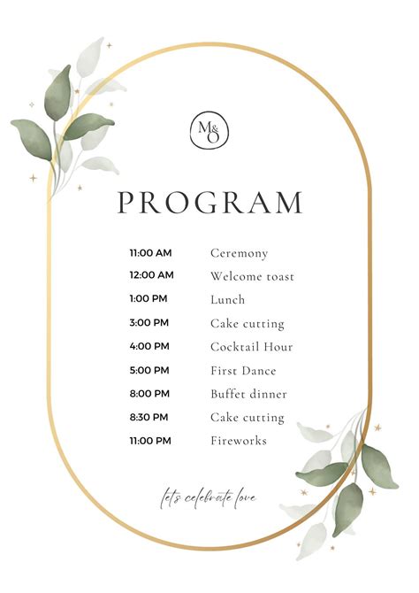 Wedding Program Template Wedding Program Template Download