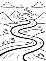 Winding road colouring Book Pages For Children And Adults With Vector  sketch template